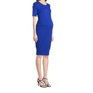 Time and Tru Women’s Blue Maternity Ruched Dress  Sizes S 4-6 NWT